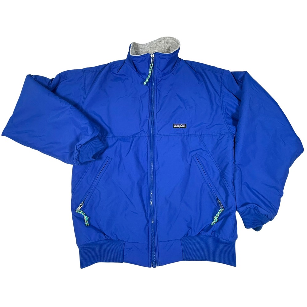 USA 80s 89 Vintage Patagonia Royal Blue Bomber Jacket w/Contrast Zipper Pulls.